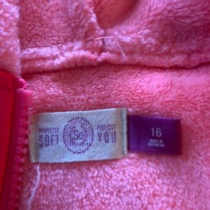 Size 16 fleece zip up jacket SO brand coral color